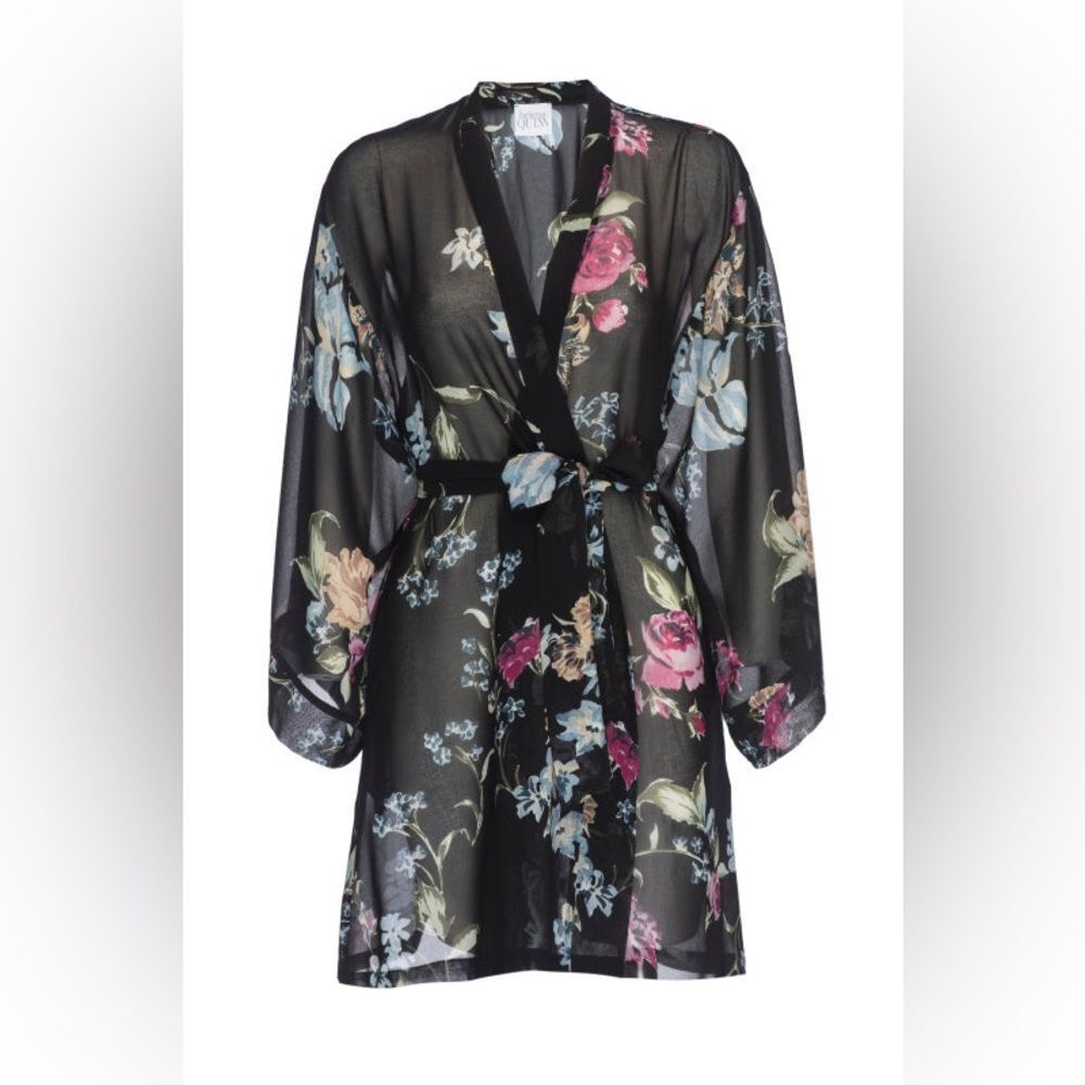 Helena Quinn Sheer Dark Floral Robe